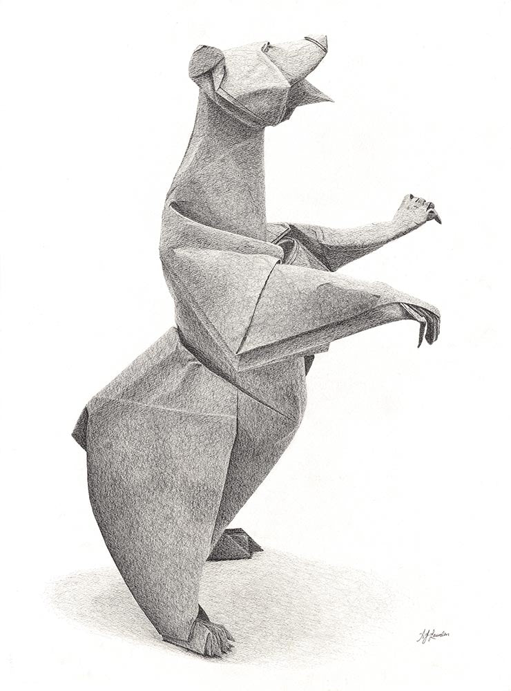 origami grizzly bear drawing artwork