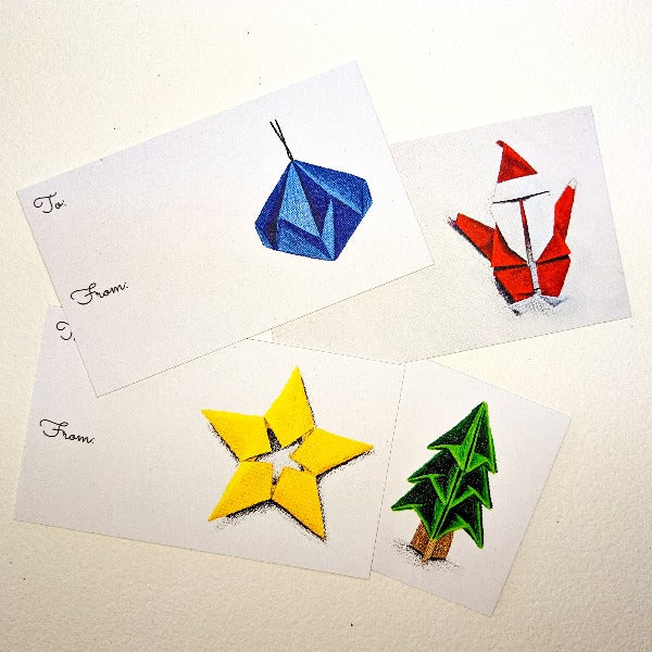 Origami Christmas Gift Tags - 24 Pack
